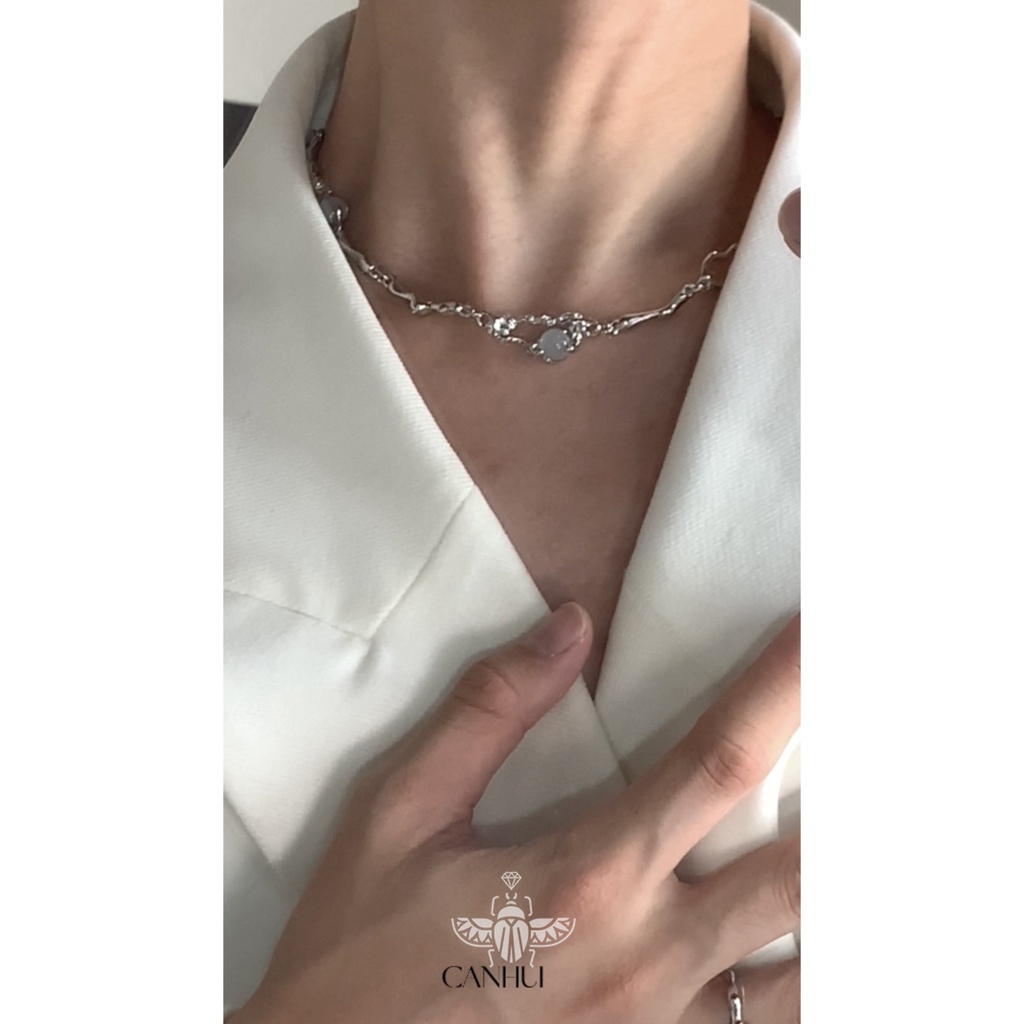 Vòng cổ Mặt Hình Mắt Mèo Đính Đá Sang Trọng Cho Nam Nữ