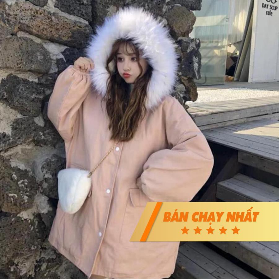 Áo khoác kaki lót lông đại hàn siêu ấm Ulzzang Hàn Quốc form rộng unisex nam nữ AMORE MIO CLOSET