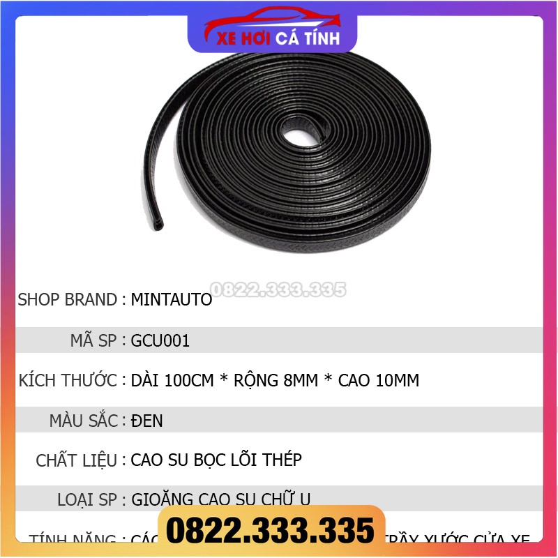 Nẹp cửa chống trầy,Gioăng cao su chữ U cách âm chống ồn cao cấp, cách âm nẹp viền cửa lõi thép chống va đập, cách âm