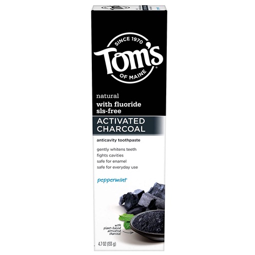 Kem giúp trắng răng với than hoạt tính Tom's of Maine Activated Charcoal Whitening Toothpaste 133g (Mỹ)