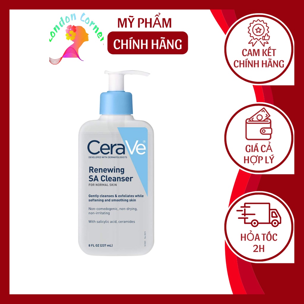 Sữa rửa mặt Cerave Renewing Salicylic Acid SA Facial Cleanser 237ml