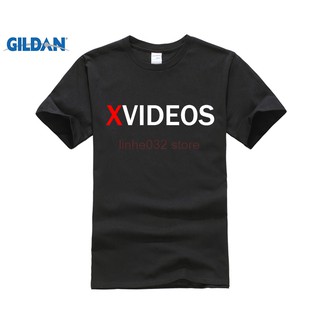 Áo thun cổ tròn tay ngắn in logo XVIDEOS trẻ trung cho nam