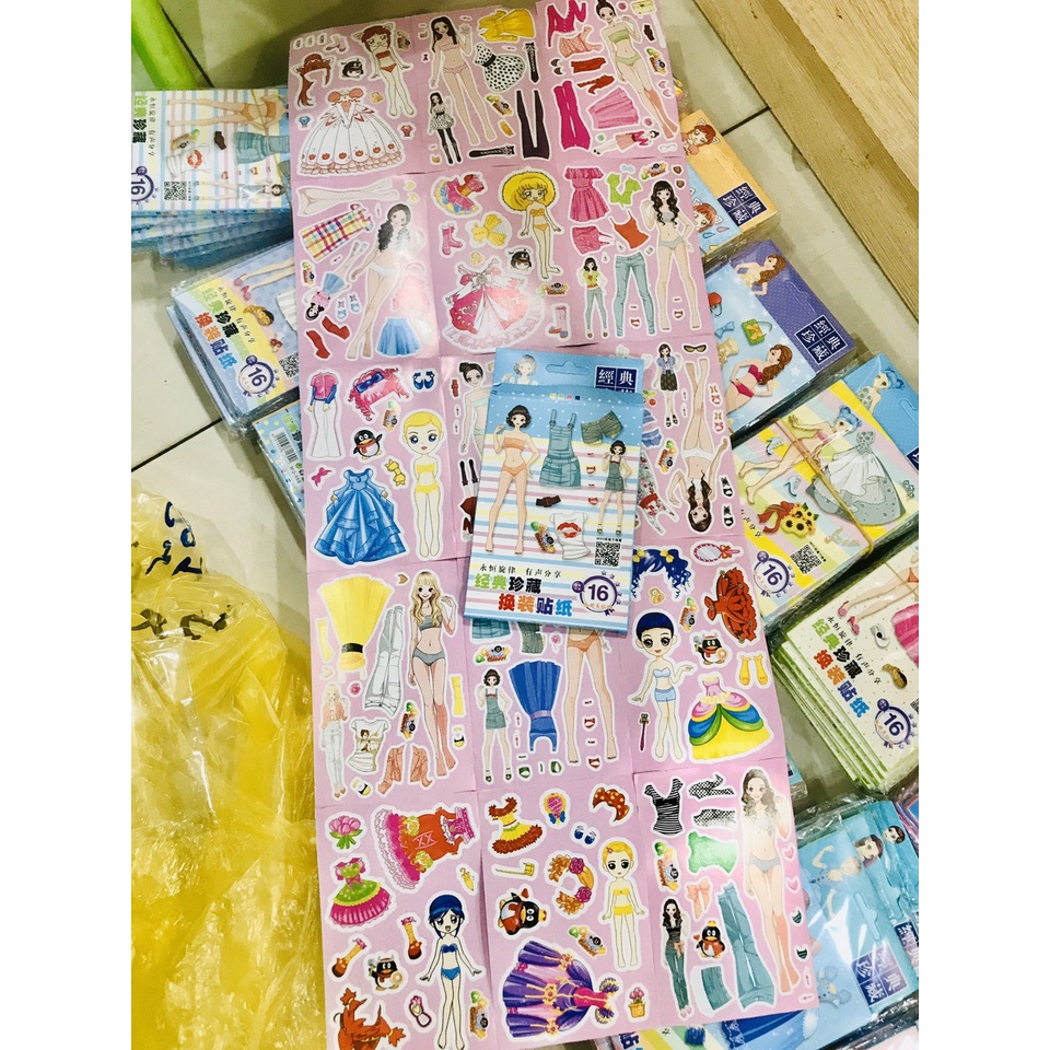 SET 5 Tập  hình dán thay trang phục công chúa, búp bê mẫu mới