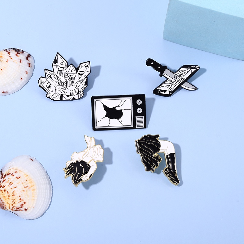 Huy hiệu cài áo QIHE JEWELRY 5 mẫu tuỳ chọn phong cách cổ điển