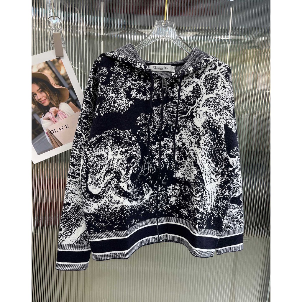 Áo hoodie zip thời trang cao cấp Dior CD cho nữ phong cách trẻ trung
