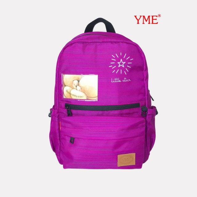 Balo đi học cho bé tiểu học  YME chất liệu polyester canvas bền chắc, không sờm xù, an toàn cho bé YBL07