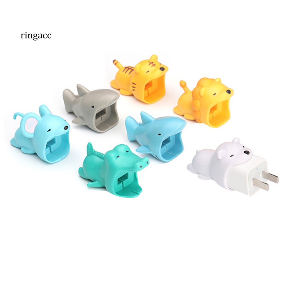 Phụ kiện bảo vệ đầu cáp sạc/truyền dữ liệu bằng silicone hình động vật