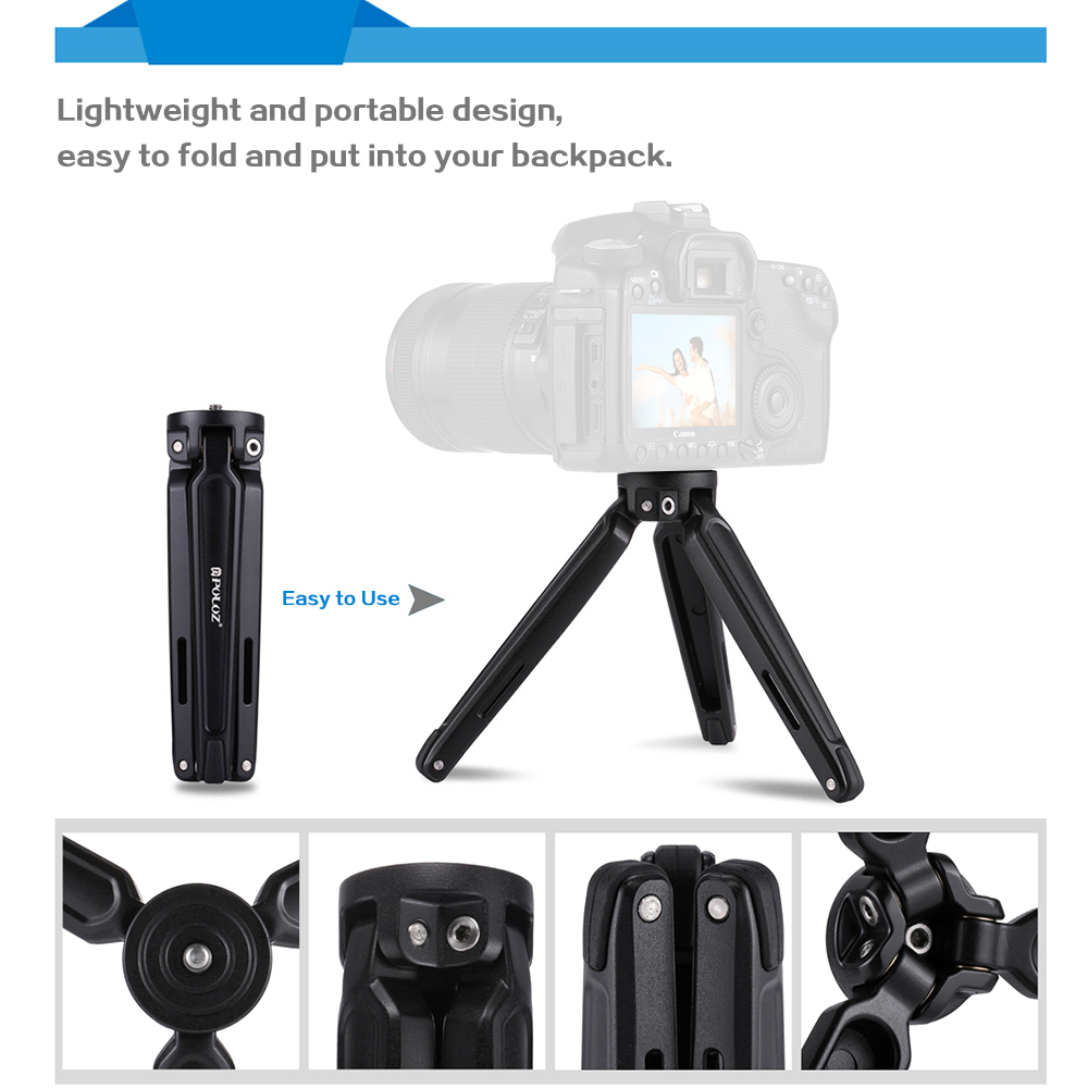 Giá đỡ ba chân Mini bằng hợp kim nhôm 11lbs chịu lực tốt có thể điều chỉnh cho Canon Nikon Sony DSLR For iPhone X 8 7s Plus Phone Gopro 6 5 4