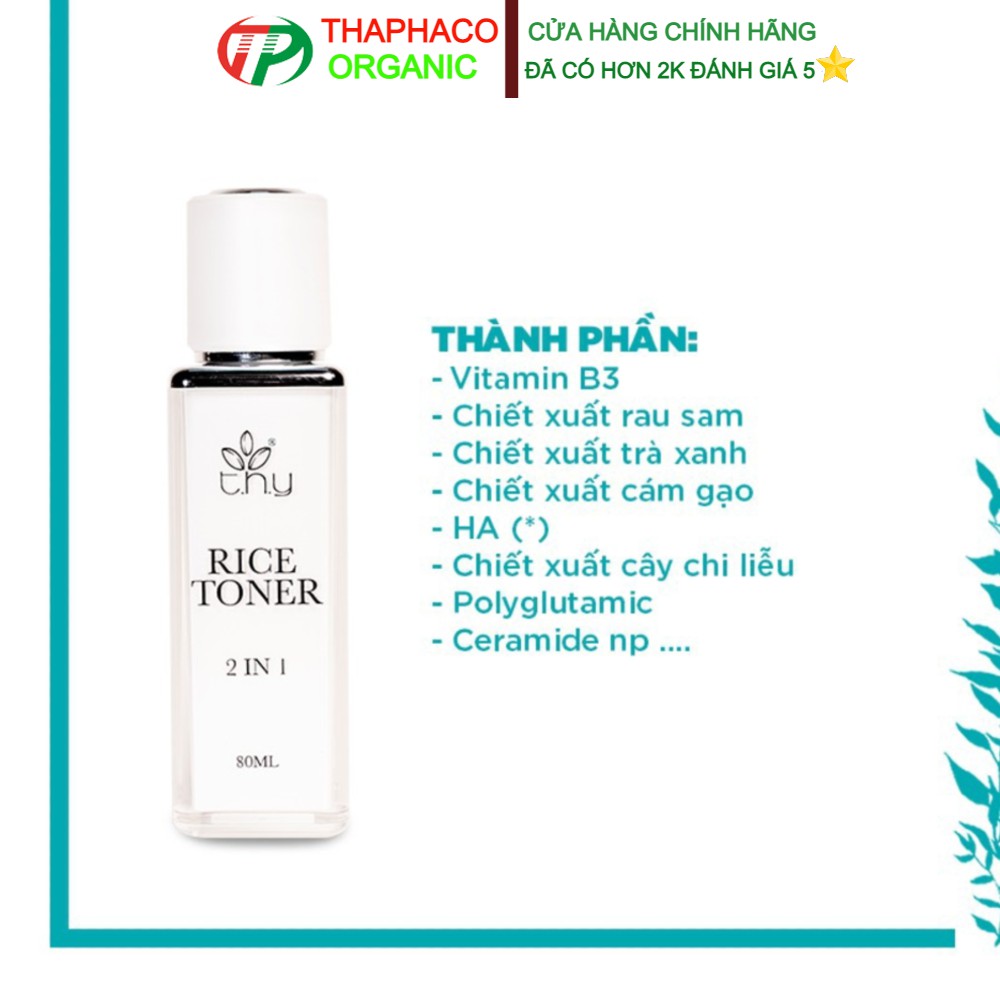 Rice Toner 2 in 1 - Nước Hoa Hồng Tinh Chất Gạo Anthy Organic Loại Chai 80ml