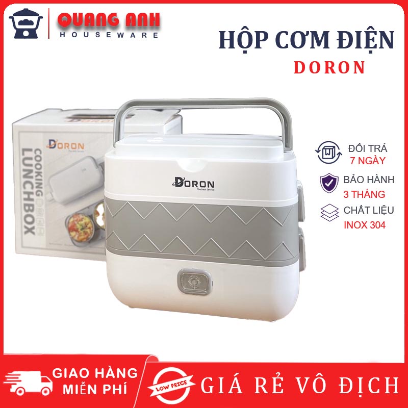 Hộp Cơm Điện Đa Năng Hâm Nóng Và Tự Nấu Chín Thức Ăn 2 Tầng 4 Bát Dung Tích 2L Đi Học Đi Làm