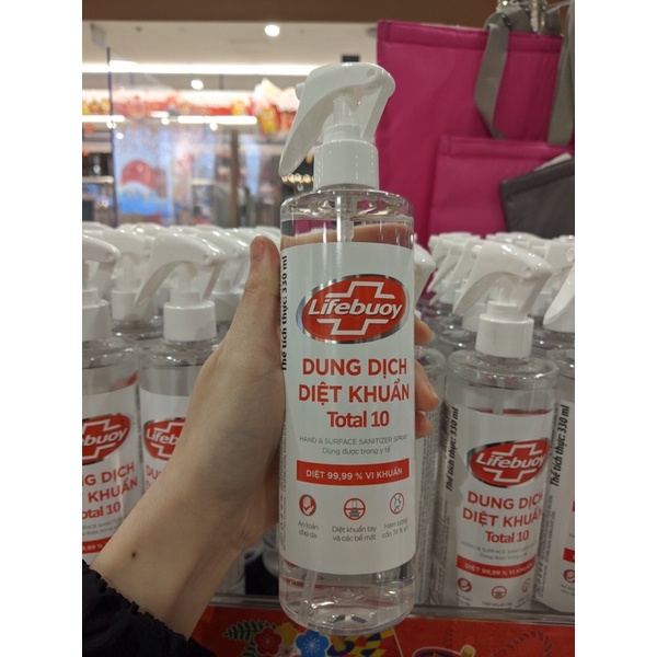 Nước rửa tay khô Lifebuoy dạng xịt kháng khuẩn làm sạch vi khuẩn chuẩn Unilever