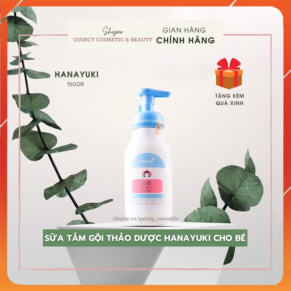 Sữa Tắm Gội Thảo Dược Cho Bé Hanayuki Baby Top To Toe Wash Ngăn Ngừa Rôm Sẩy, Hết Hăm Tã, Dưỡng Da Và Bảo Vệ Da 150gr