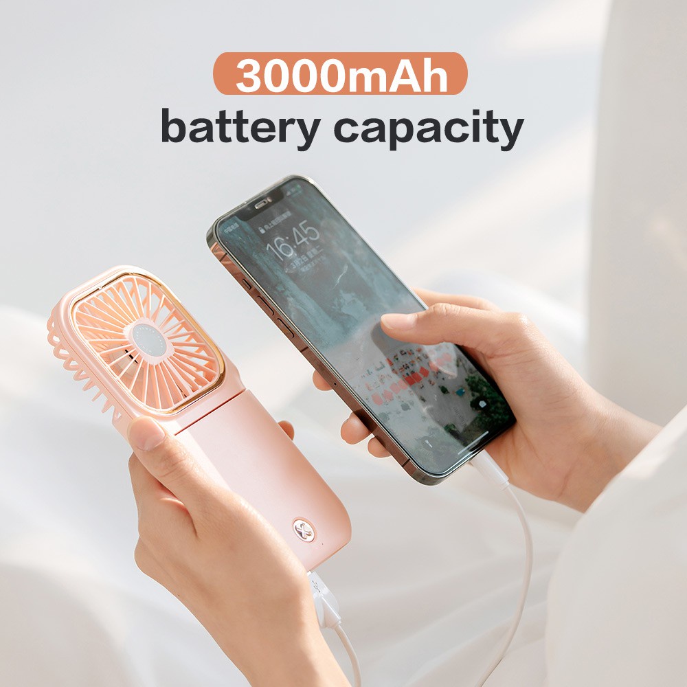 Quạt Điện Cầm Tay Gấp Gọn 3 Trong 1 F30 USB mini 3000Mah Mang Theo Tiện Dụng