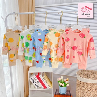 Quần Áo Dài Tay Thu Đông Cho Bé Trai Bé Gái 8-18kg Bé_Xinh Set Đồ Bộ Thun Lạnh Cho Bé Trai Gái DÀI TRÁI CÂY