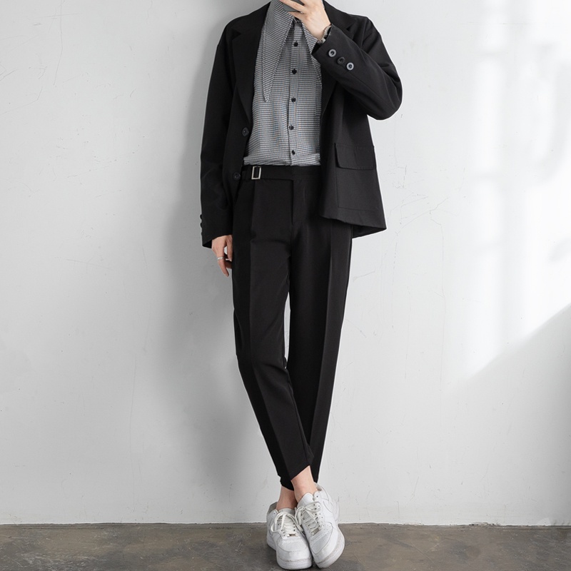 Quần tây nam màu trơn thanh lịch thời trang xuân thu phong cách Hàn Quốc