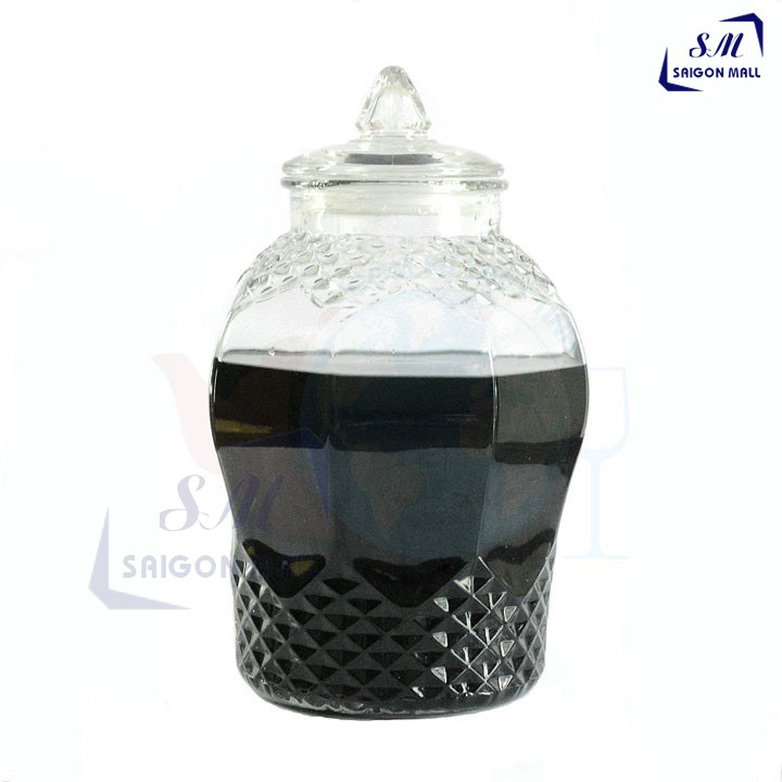 Bình ngâm rượu thủy tinh họa tiết kim cương 8833-3L có van và không van