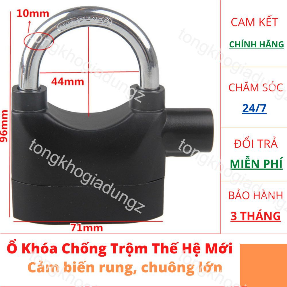 Khóa Chống Trộm Xe Máy Thông Minh Có Còi Báo Động, Ổ Khóa Chống Trộm Thế Hệ Mới Alarm Lock Nhỏ Gọn Tặng Kèm Pin Thay Thế