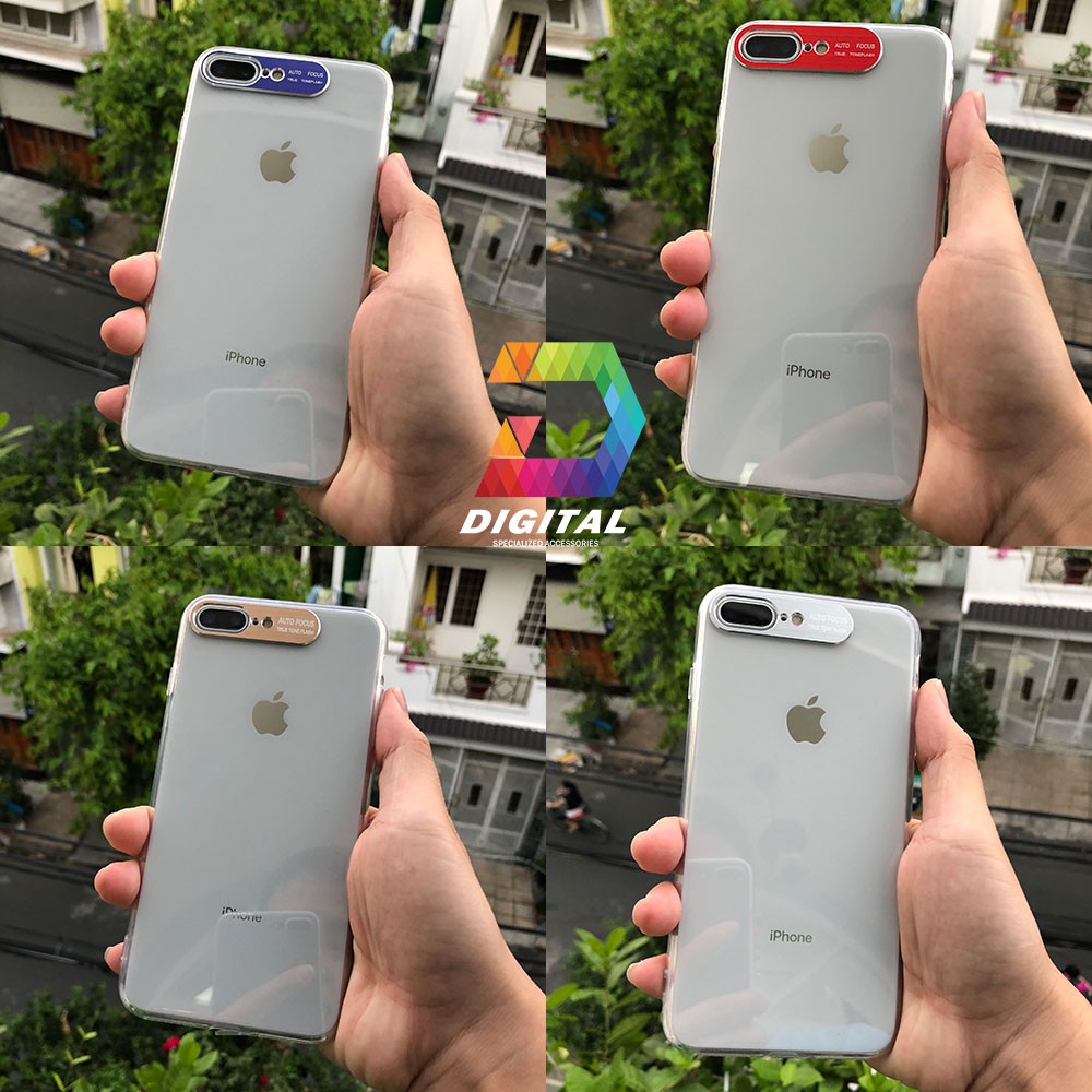 Ốp Lưng iPhone 7 Plus , 8 Plus Viền Nhôm Bảo Vệ Camera Siêu Đẹp