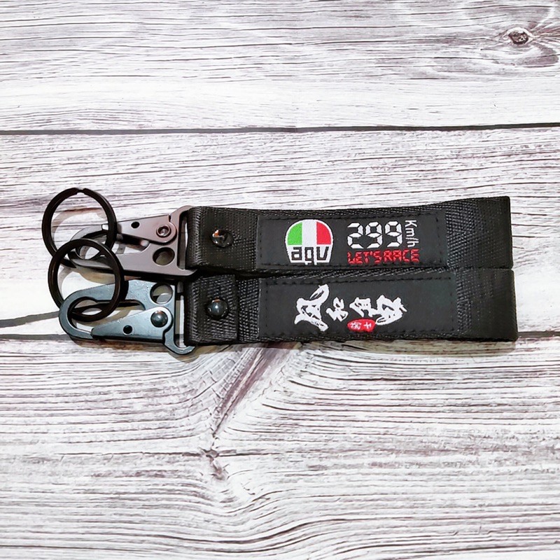 Móc khoá cho các hãng xe Agv Benelli GPR Ducati... móc bằng thép không gỉ, logo vải thêu