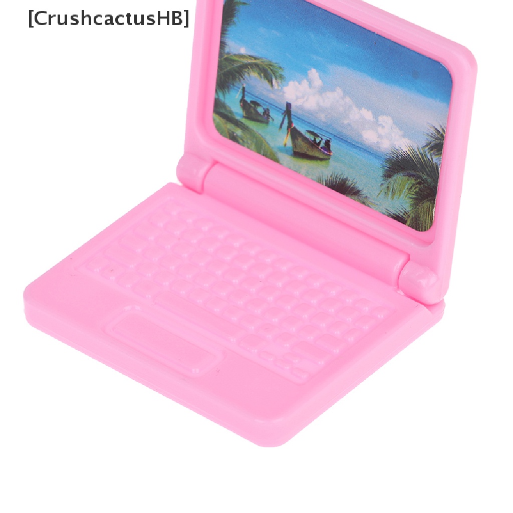 [CrushcactusHB] 2Pcs/Set Simulation Mini Laptop Computer 1:12 Dollhouse Miniature Fashion Crafts Hot Sell