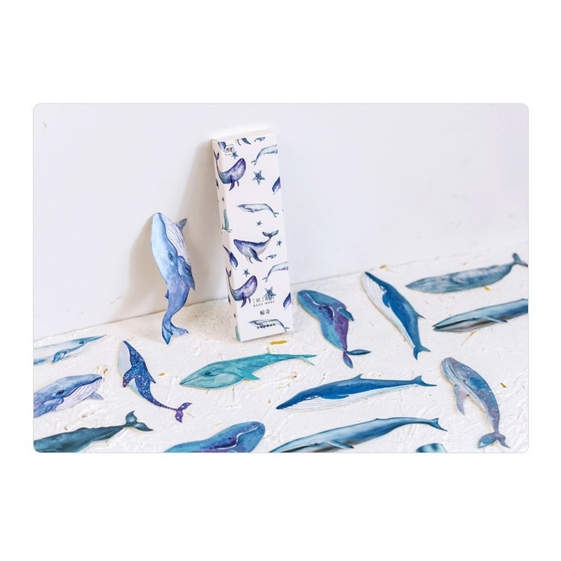 Hộp 30 thẻ đánh dấu trang sách họa tiết cá voi độc đáo