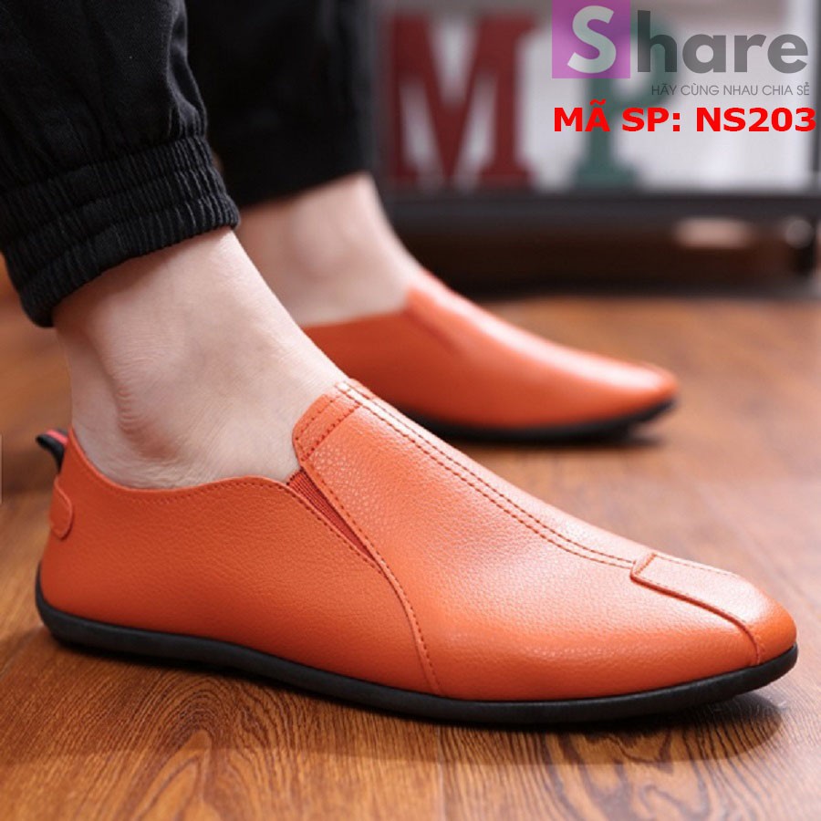 [ SIÊU RẺ ] TẶNG TẤT LƯỜI CAO CẤP - Giày Lười Nam Hàn Quốc Màu Cam [ Shop Yêu Thich ] | BigBuy360 - bigbuy360.vn