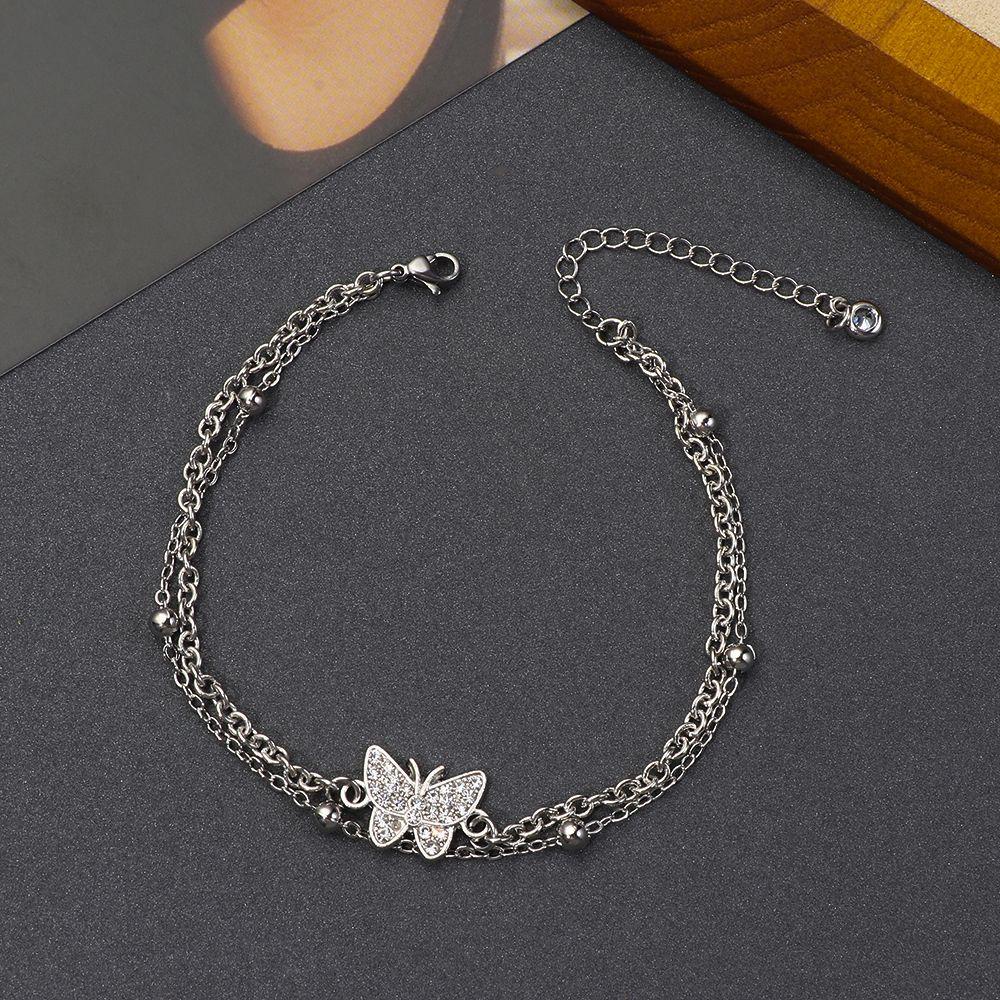 Lắc Chân Đính Hạt Hình Trái Tim Có Thể Điều Chỉnh Thời Trang Mùa Hè