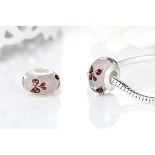 PA634 Hạt charm bạc phối thủy tinh tinh tế, ẩn hình 3D