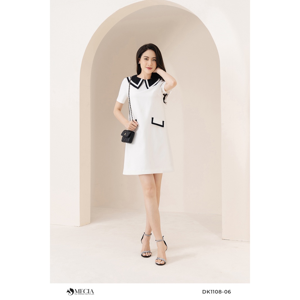 Đầm suông babydoll MECIA phối viền đen DK1108