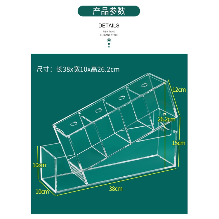 Bể Cá Sáng Tạo Bể Cá Nhỏ Acrylic Để Bàn Đa Ngăn Cách Ly Tự Tuần Hoàn Lọc Không Thay Nước