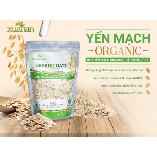 [CÓ SẴN]Yến Mạch Organic Xuân An túi 400g nhập khẩu 100% từ Úc, hạn sử dụng 12 tháng