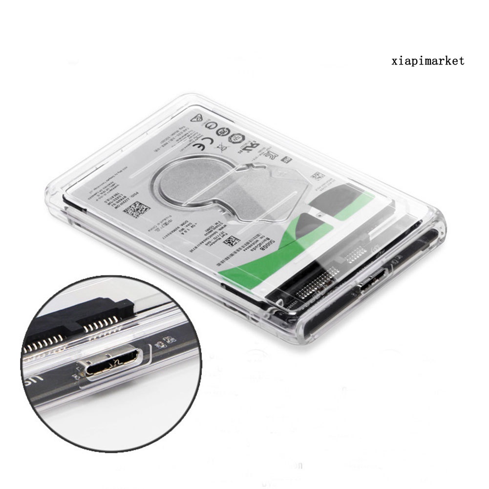 Hộp Đựng Ổ Cứng Ngoài Trong Suốt 2.5 Inch Sata Sang Usb3.0