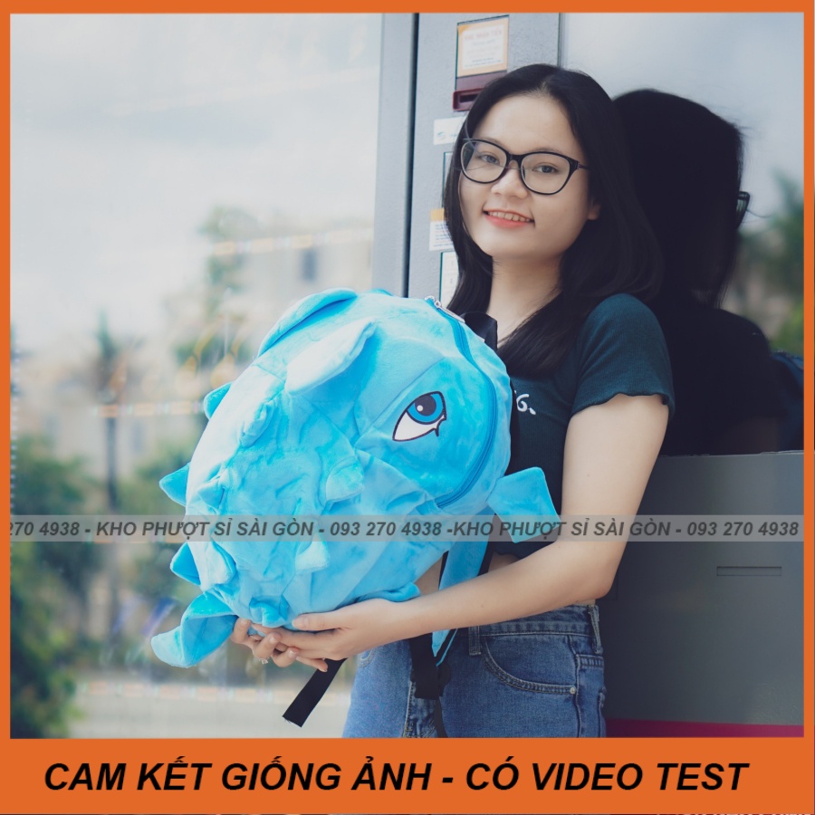 Balo chuyên phượt hình dạng con khủng long bằng vải nhiêu nhiều màu chọn lựa cho nam nữ