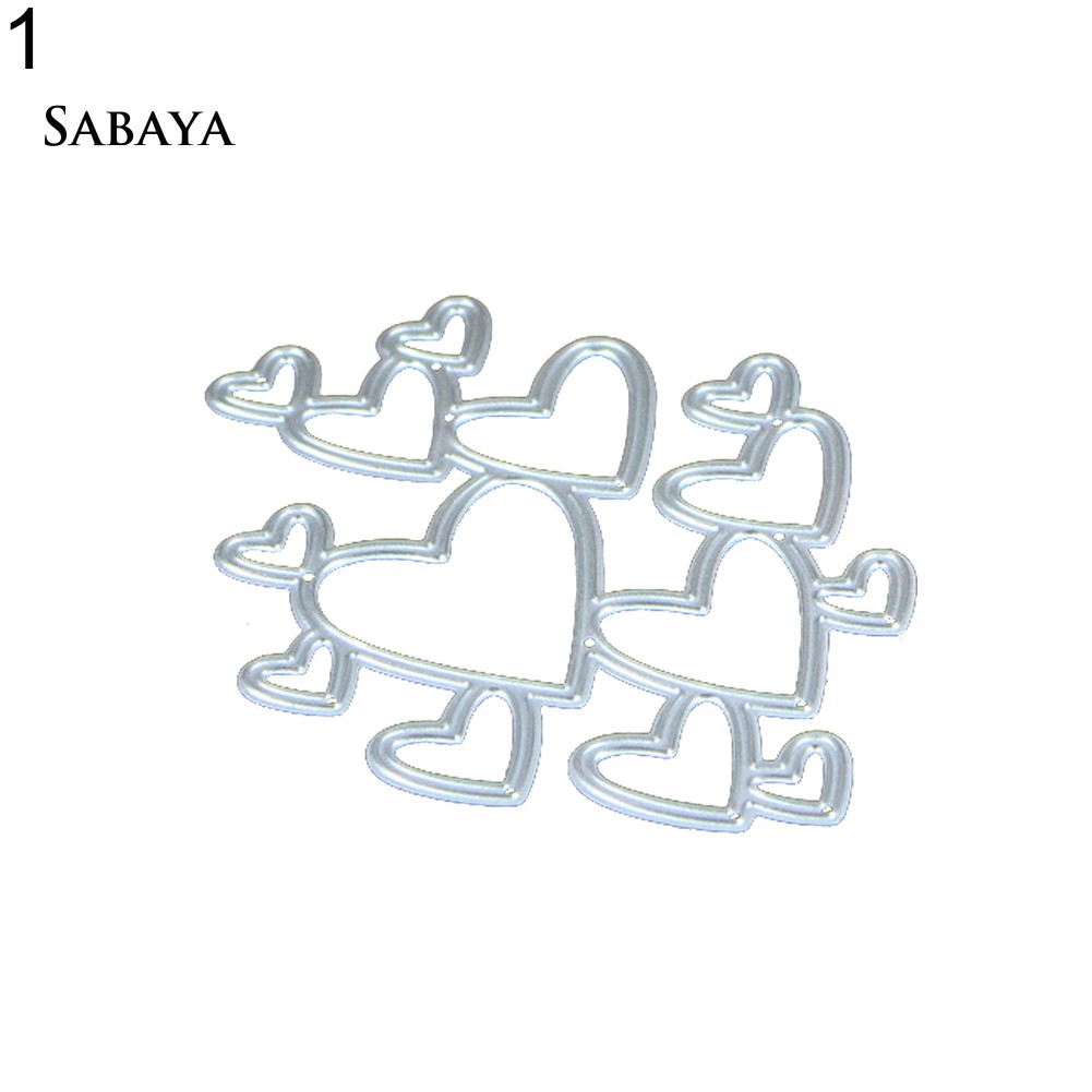 Khuôn Cắt Giấy Làm Từ Kim Loại Hình Trái Tim Cách Điệu Trang Trí Scrapbook