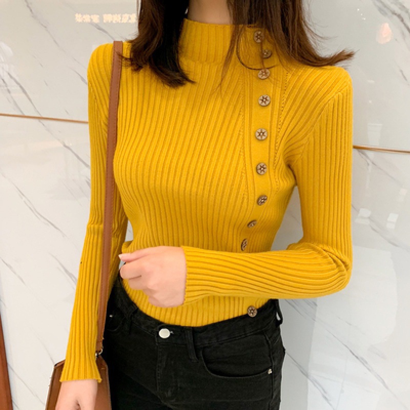 IELGY  Áo sweater Dệt Kim Cài Nút Thời Trang Xinh Xắn Cho Nữ