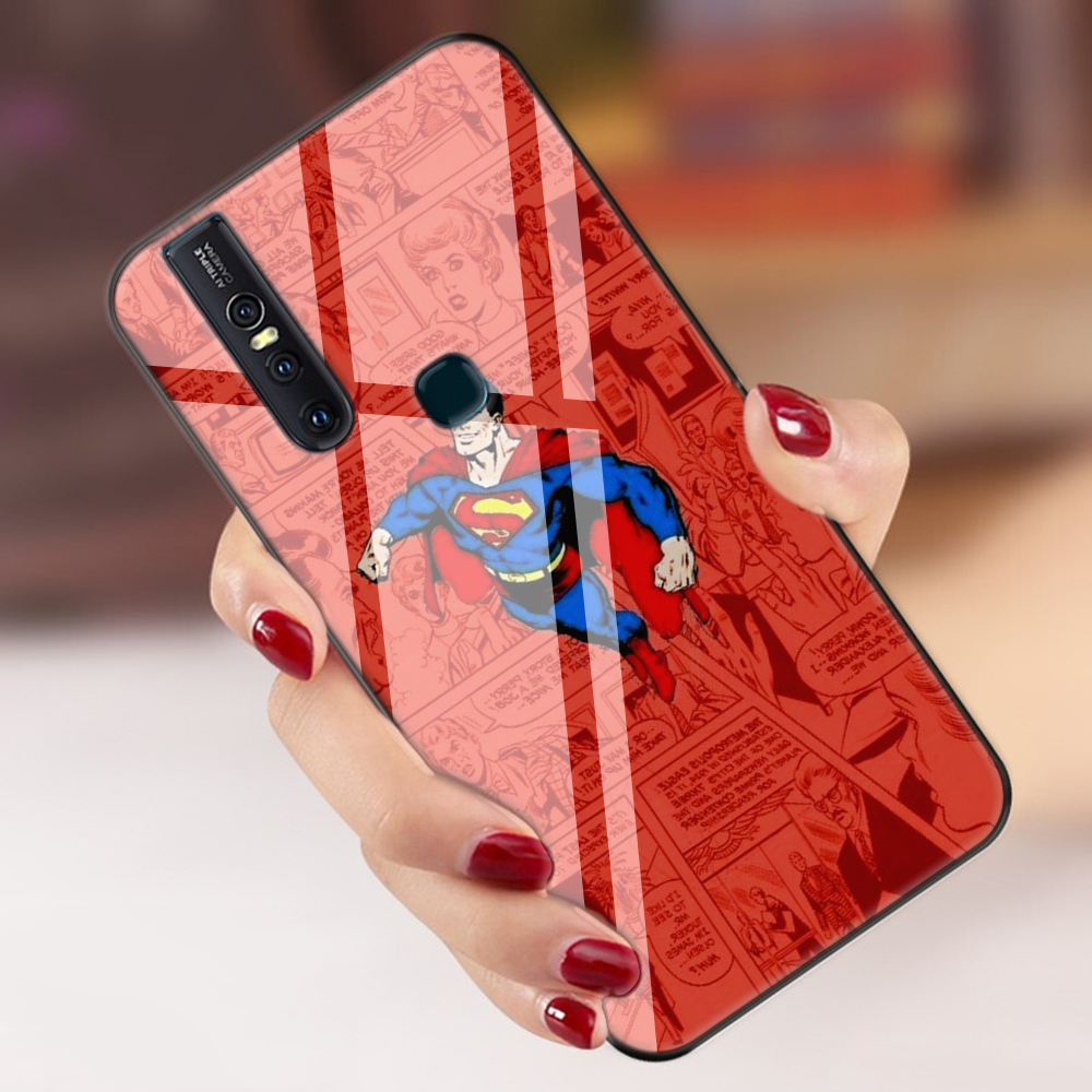 Q104 Superhero superman Vivo V7 Plus V5S V9 V11 V15 Pro Y55S Y67 Y81S Y85 Y89 Tempered Glass Soft Case | BigBuy360 - bigbuy360.vn