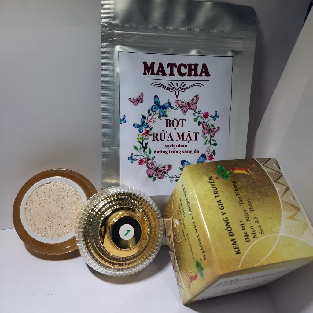 (Tặng kèm bột rửa mặt) Kem đông y tái tạo nhân sâm sạch mụn nám tráng hồng căng bóng