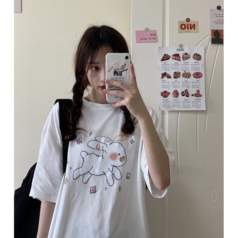 Áo thun tay lỡ Unisex, áo phông form rộng M434 LK SHOP