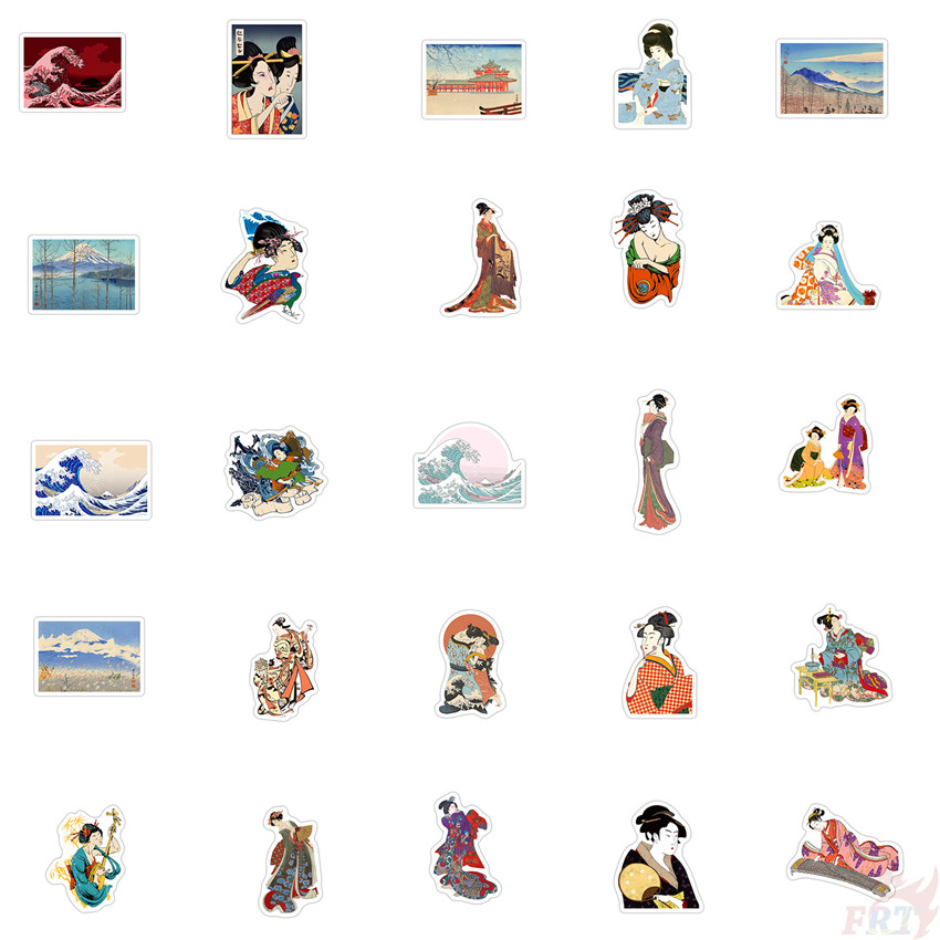 ❉ Ukiyoe - The Great Wave off Kanagawa Series 01 Stickers ❉ 50Pcs/Set Waterproof DIY Fashion Doodle Decals Stickers