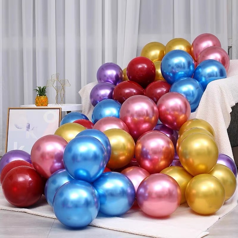Bóng Siêu Nhũ Mạ chrome Size 5in Phụ Kiện Sinh Nhật, Trang Trí Thôi Nôi, Tiệc Cưới  Nhiều Màu Sắc