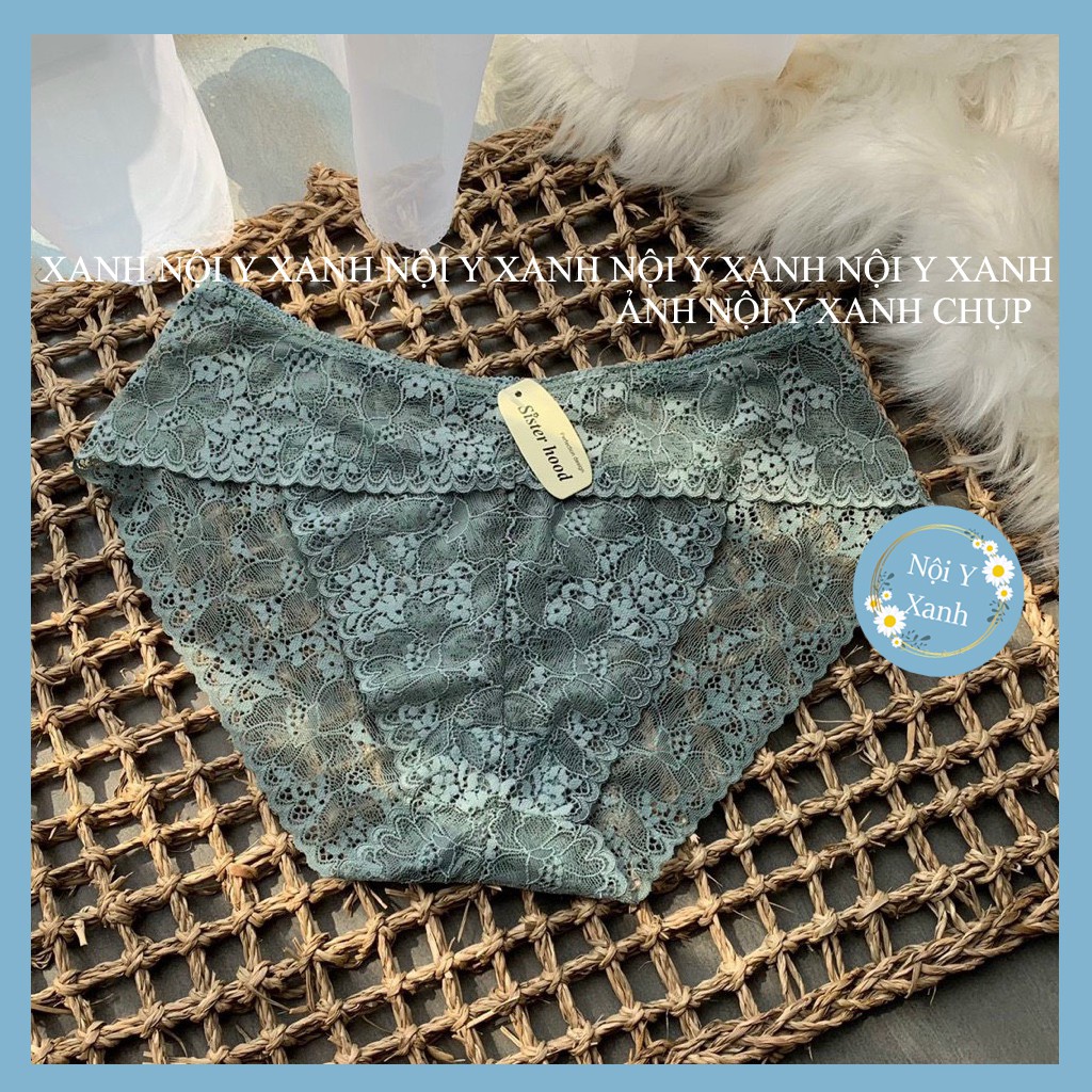 Quần Lót Nữ -Ren xuất Nhật mền mại thoáng khí trong suốt viền bèo sexy mã quyến rũ, chất mềm mại nội y xanh