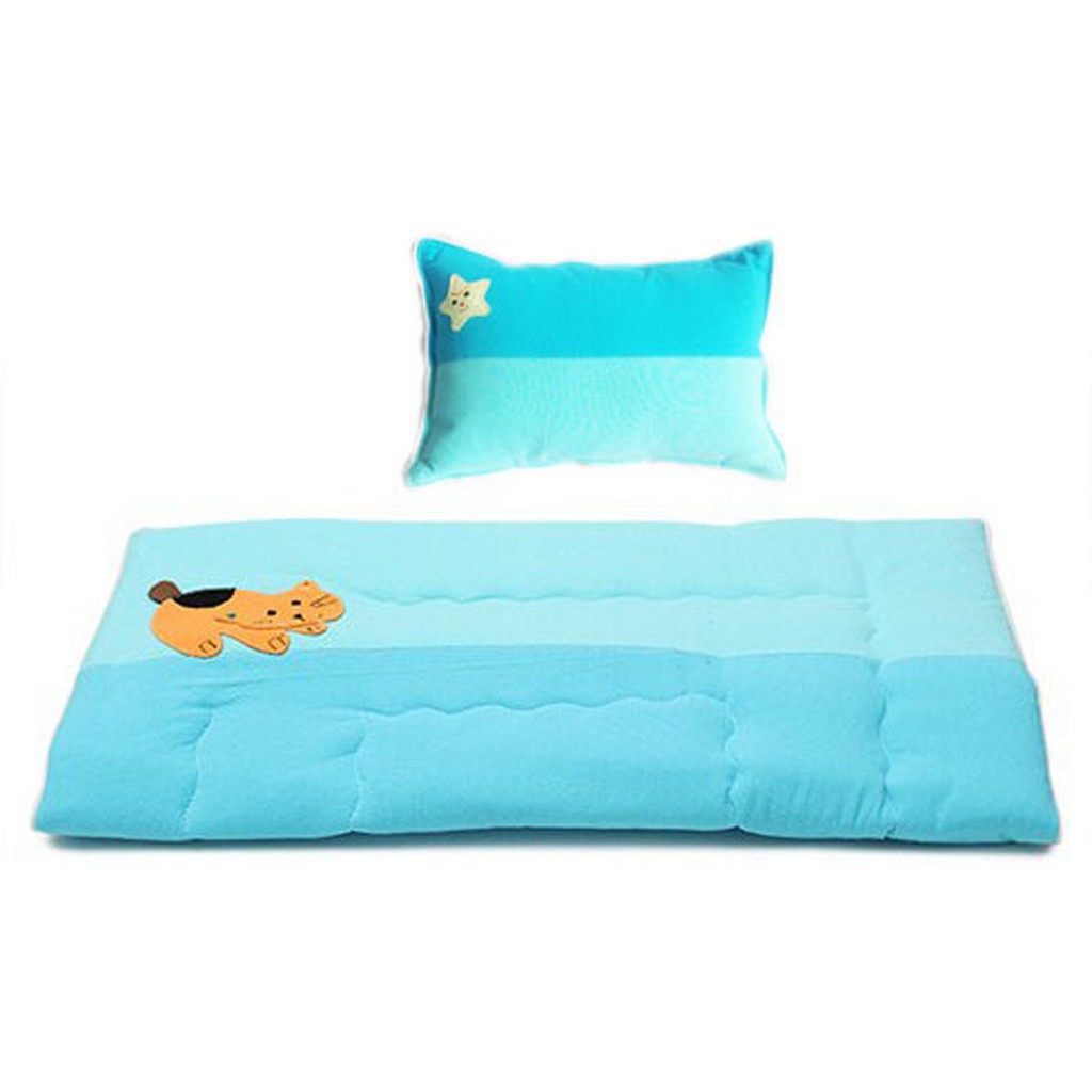 Bộ gối nệm cho em bé đi mẫu giáo vải cara kim home