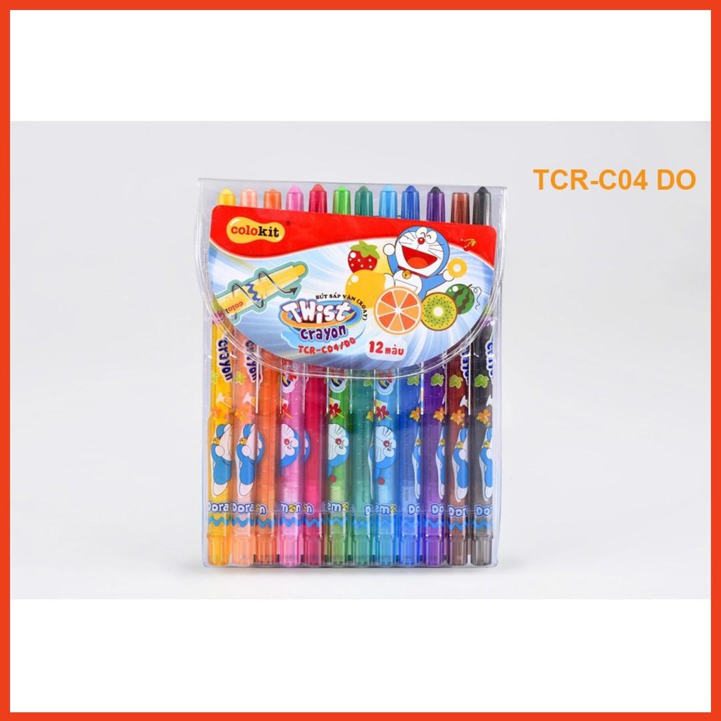 [Chính Hãng] BÚT SÁP VẶN 12 MÀU DORAEMON TCR-C04/DO