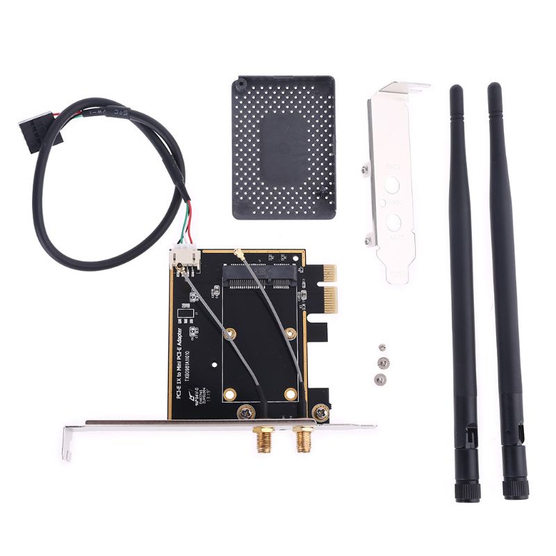 Rx Bộ Chuyển Đổi Wifi Pci-E 1x Sang Mini Pci Express Wifi Raiser Pci-E 1x Hỗ Trợ Bluetooth Không Dây