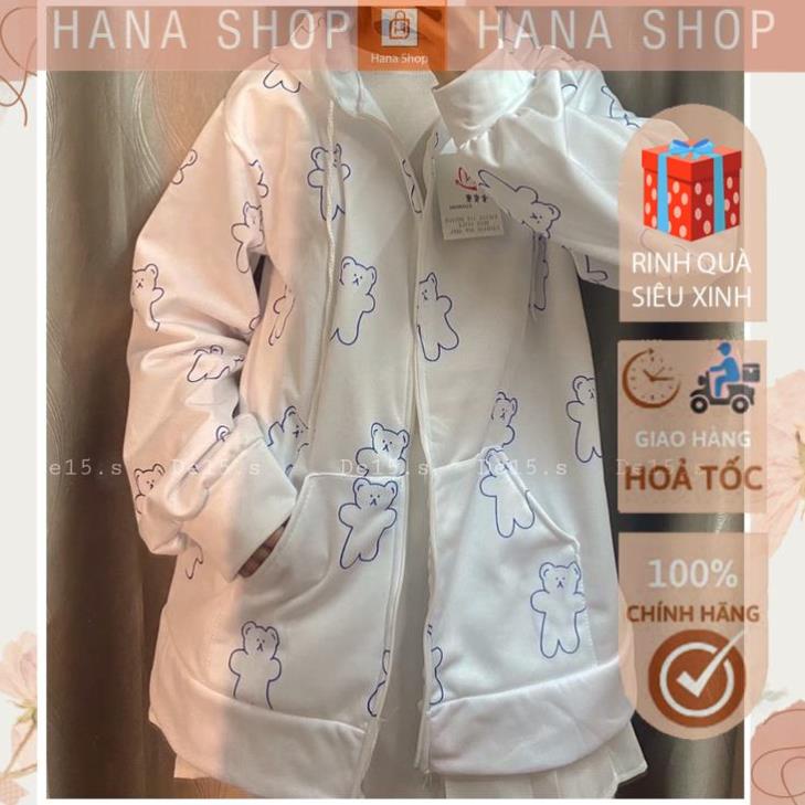 [Hàng Cao Cấp] Áo Hoodie Nỉ Nữ Hình Gấu Trắng , Unisex Khóa Kéo Kèm Mũ G023 | BigBuy360 - bigbuy360.vn