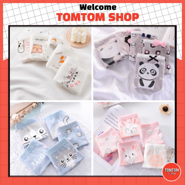 Combo 4 Quần Lót Nữ Cotton Dễ Thương Kháng Khuẩn Combo 4 Quần Chip Nữ Cạp Thấp Cute Dễ Thương CB2