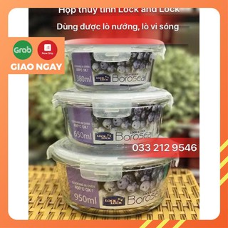 HỘP THUỶ TINH LOCK AND LOCK 380/400/600/630/650/870/950/1000/1050 ml, dùng được lò nướng, lò vi sóng.