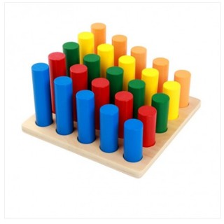 Giáo cụ Montessori khối hình trụ màu sắc