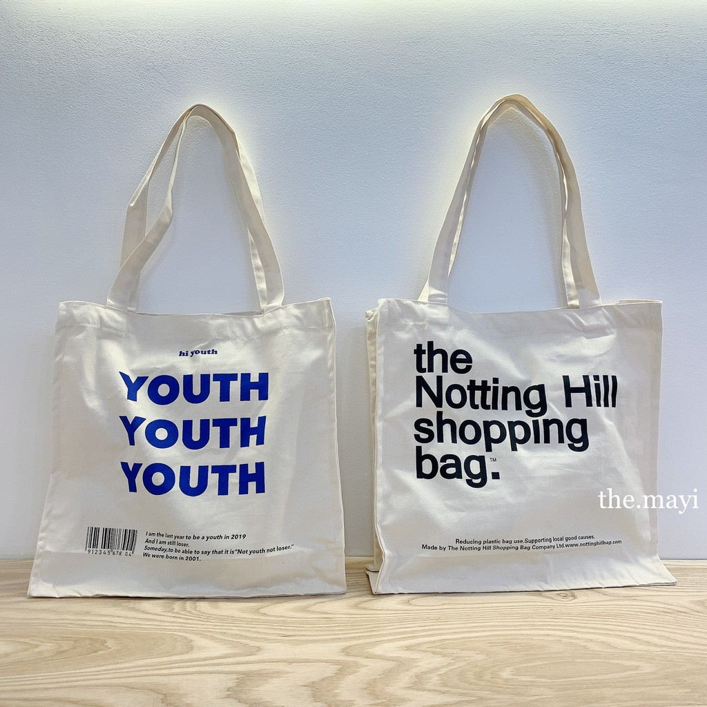 Túi tote Youth form đáy vuông vải canvas