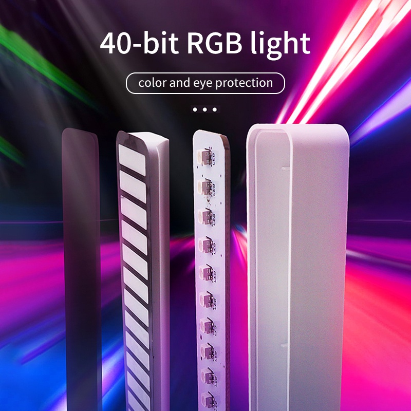 Đèn LED RGB bằng nhựa cổng usb điều khiển giọng nói điều chỉnh gắn xe hơi hỗ trợ kiểm soát APP D09PLUS